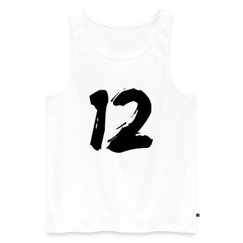 Brushed 12 - Männer Premium Bio Tank Top - Weiß - Vorne - Michal (187cm)