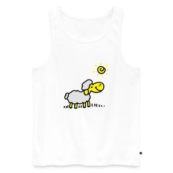 Sheep Sun 3 - Men's Premium Organic Tank Top - white - Front - Michal (187cm)