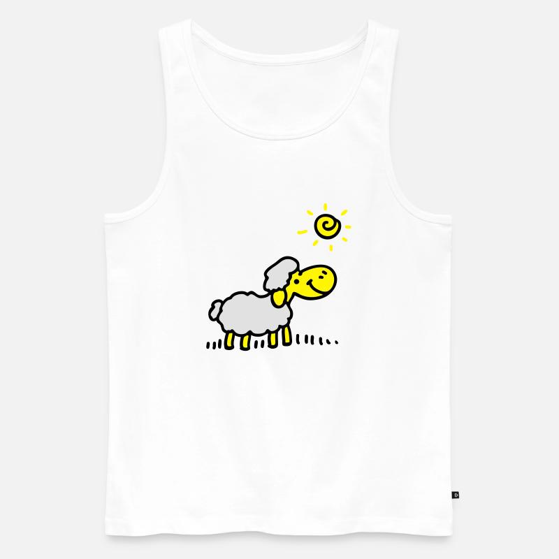 Schäfchen Sonne 3 - Männer Premium Bio Tank Top - Weiß