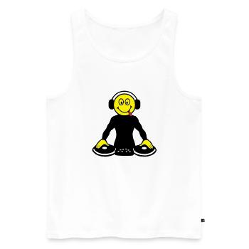 DJ - Men's Premium Organic Tank Top - white - Front - Michal (187cm)