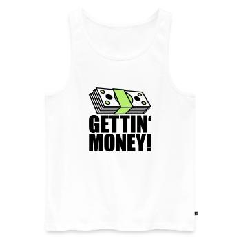 buendel geldscheine dollar gettin money zeichen ge - Männer Premium Bio Tank Top - Weiß - Vorne - AI Model Male 178 light (178cm)