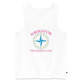 Navigator - Men's Premium Organic Tank Top - white - Front - AI Model Male 178 light (178cm)