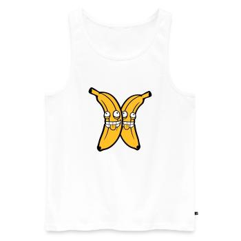 2 friends team couple banana fruit crazy grimace - Men's Premium Organic Tank Top - white - Front - AI Model Male 178 light (178cm)