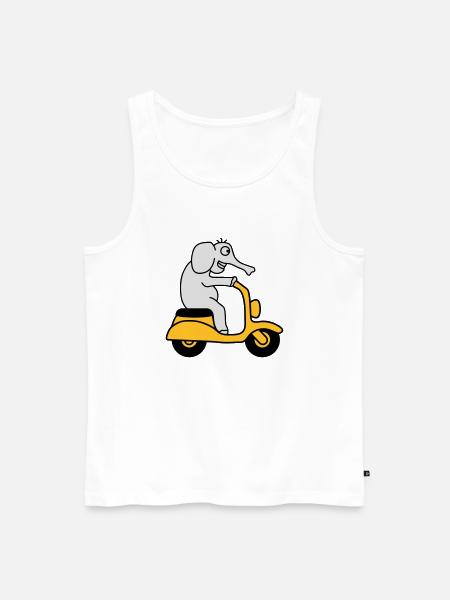 Moped Elephant - Männer Premium Bio Tank Top - Weiß