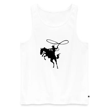 cowboy - Débardeur bio Premium Homme - blanc - Devant - Michal (187cm)