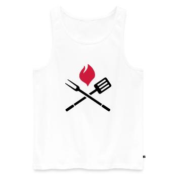Griller - Débardeur bio Premium Homme - blanc - Devant - AI Model Male 178 light (178cm)