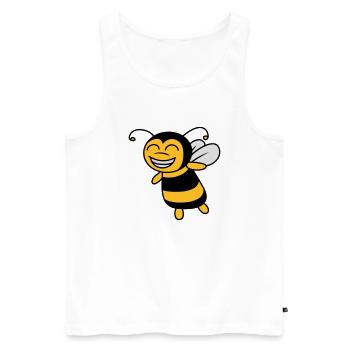 Niedliche Kleine Biene - Männer Premium Bio Tank Top - Weiß - Vorne - Michal (187cm)