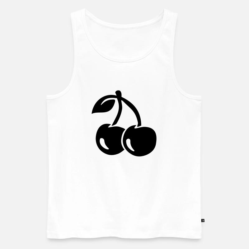 Kirsche - Männer Premium Bio Tank Top - Weiß