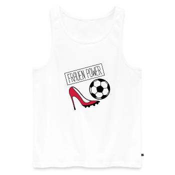 frauen power fussball - Männer Premium Bio Tank Top - Weiß - Vorne - Michal (187cm)