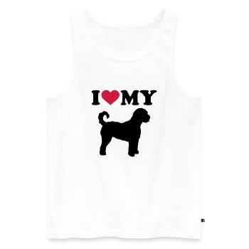 Labradoodle - Men's Premium Organic Tank Top - white - Front - AI Model Male 178 light (178cm)