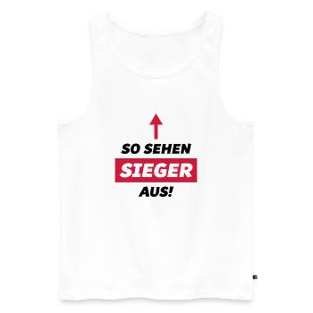 so sehen sieger aus design - Männer Premium Bio Tank Top - Weiß - Vorne - Michal (187cm)