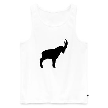 Steinbock - Männer Premium Bio Tank Top - Weiß - Vorne - AI Model Male 178 light (178cm)