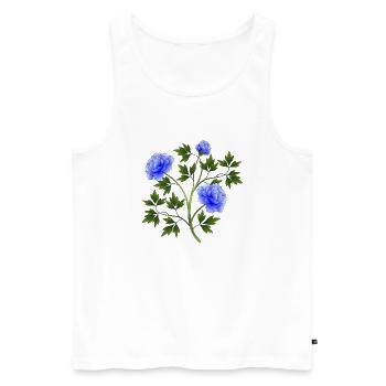 fleurs - Débardeur bio Premium Homme - blanc - Devant - Michal (187cm)