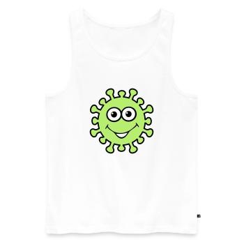 Happy virus - Men's Premium Organic Tank Top - white - Front - AI Model Male 178 light (178cm)