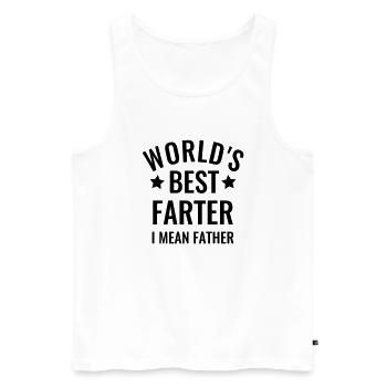 Best Dad World's best Farter i mean father - Men's Premium Organic Tank Top - white - Front - AI Model Male 178 light (178cm)