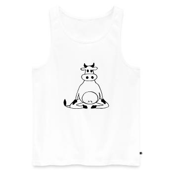 Une vache fait une idée cadeau pour les amateurs de yoga yoga - Débardeur bio Premium Homme - blanc - Devant - Michal (187cm)