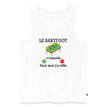 le babyfoot m appelle / humour baby-foot - Débardeur bio Premium Homme - blanc - Devant - Michal (187cm)