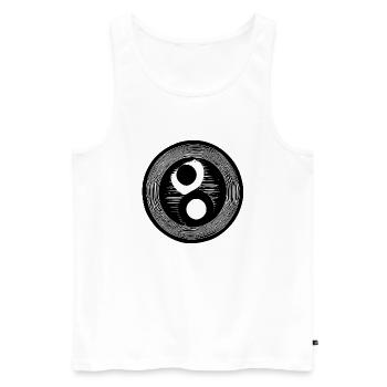 Yin Yang Sign Symbol Peace Happy 8 - Men's Premium Organic Tank Top - white - Front - Michal (187cm)