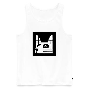 Hund Retro Hunderasse Tierliebe - Männer Premium Bio Tank Top - Weiß - Vorne - Michal (187cm)