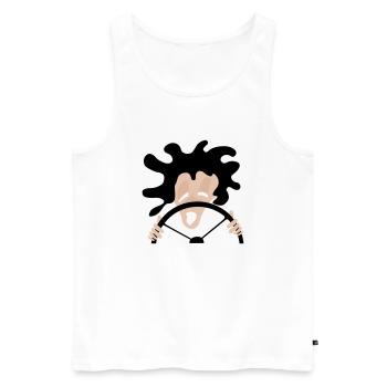 Fahrer - Männer Premium Bio Tank Top - Weiß - Vorne - AI Model Male 178 light (178cm)