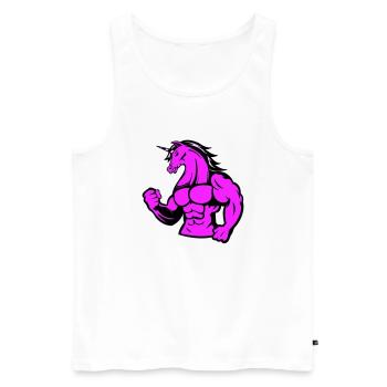 Licorne forte - Débardeur bio Premium Homme - blanc - Devant - Michal (187cm)