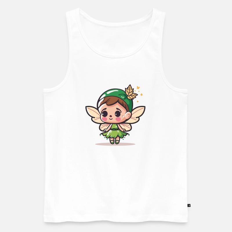 Hübsche Feenillustration - Männer Premium Bio Tank Top - Weiß