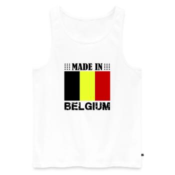 made in belgium - Männer Premium Bio Tank Top - Weiß - Vorne - AI Model Male 178 light (178cm)