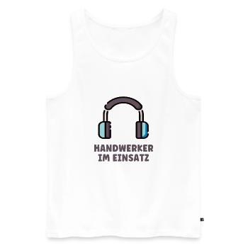 Handwerker im Einsatz Handwerk Beruf Ohrschützer - Männer Premium Bio Tank Top - Weiß - Vorne - Michal (187cm)