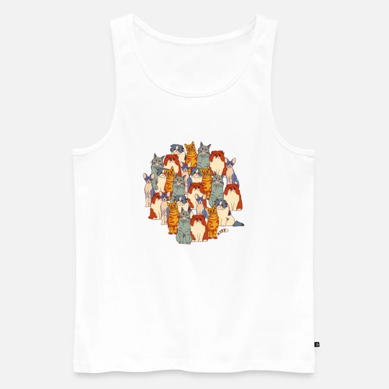 Katze - Männer Premium Bio Tank Top - Weiß