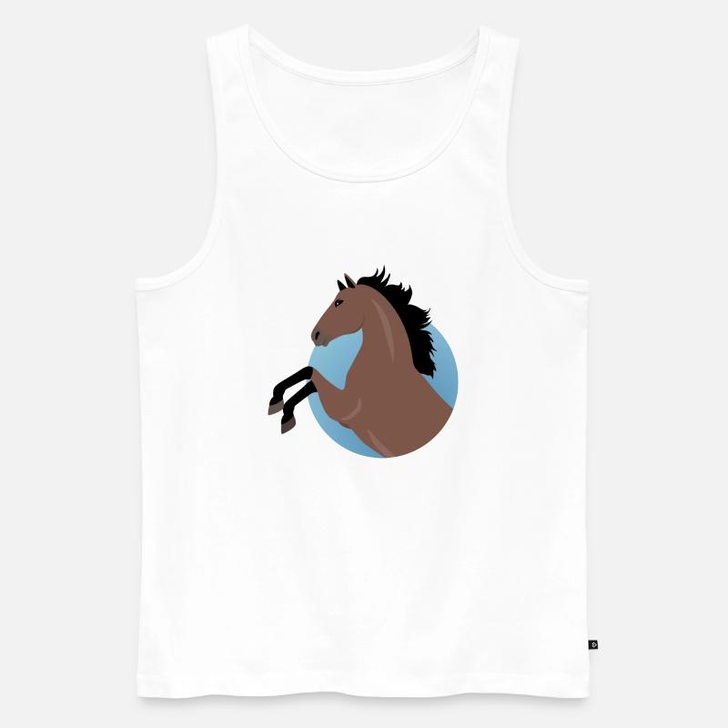 Pferde - Männer Premium Bio Tank Top - Weiß