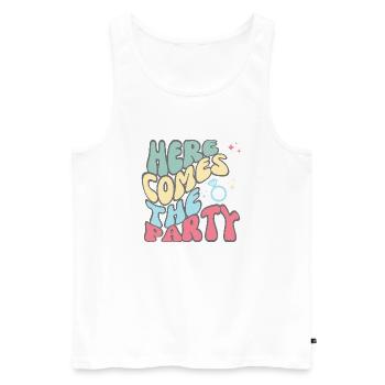 Here comes the Party -team of the bride - Men's Premium Organic Tank Top - white - Front - AI Model Male 178 light (178cm)