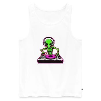 Incroyablement cool: Neon Alien DJ pour votre fête - Débardeur bio Premium Homme - blanc - Devant - Michal (187cm)