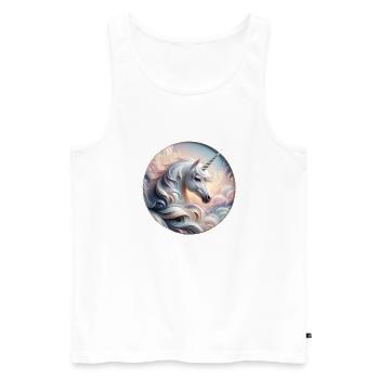 Licorne magique et enchanteresse - Débardeur bio Premium Homme - blanc - Devant - Michal (187cm)