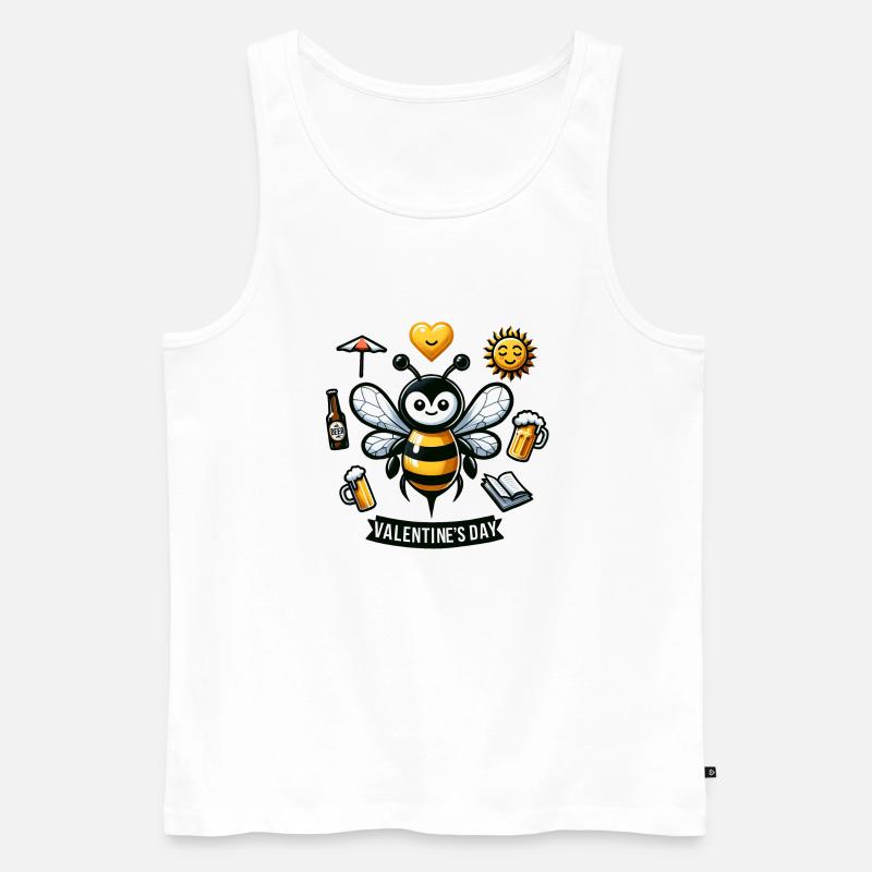 Valentine's Buzz My Valentine - Männer Premium Bio Tank Top - Weiß