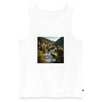 Roadtrip ins Mittelalter. Dein T-Shirt Motiv. - Männer Premium Bio Tank Top - Weiß - Vorne - Michal (187cm)