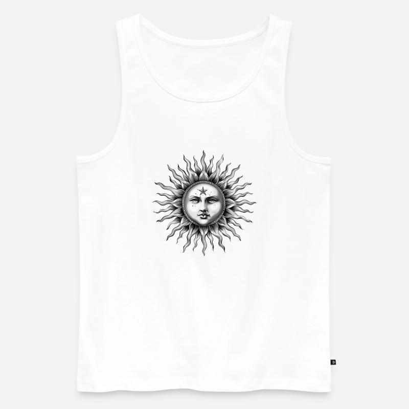 Sonne retro - Männer Premium Bio Tank Top - Weiß