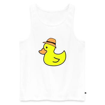 Chapeau de canard - Débardeur bio Premium Homme - blanc - Devant - AI Model Male 178 light (178cm)