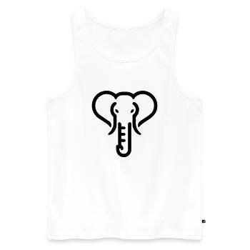 Idée cadeau illustration éléphant - Débardeur bio Premium Homme - blanc - Devant - Michal (187cm)