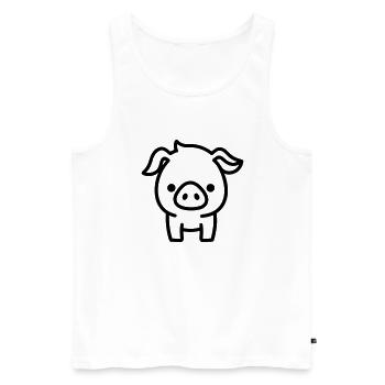 cochon - Débardeur bio Premium Homme - blanc - Devant - Michal (187cm)