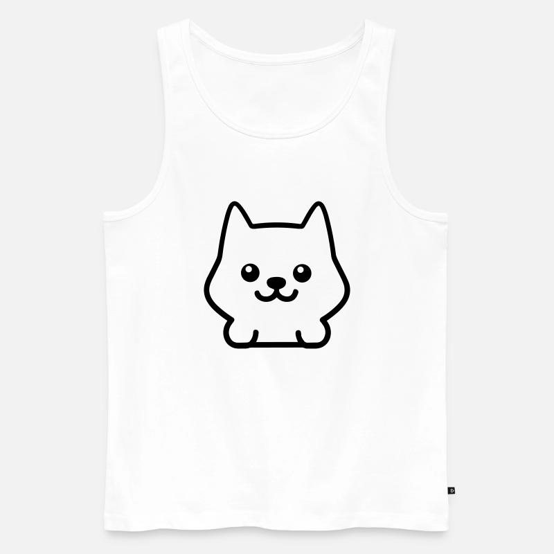 Hund - Männer Premium Bio Tank Top - Weiß