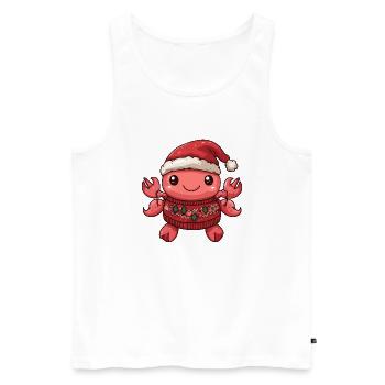 Crabe Crabe Noël - Débardeur bio Premium Homme - blanc - Devant - Michal (187cm)