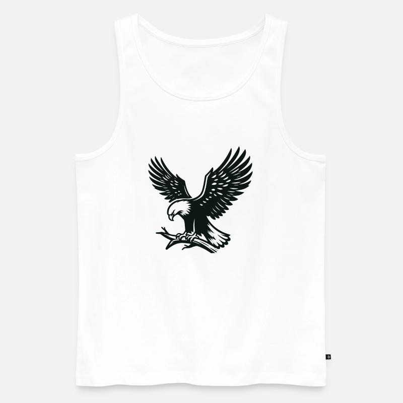 Adler auf dem Ast - Männer Premium Bio Tank Top - Weiß