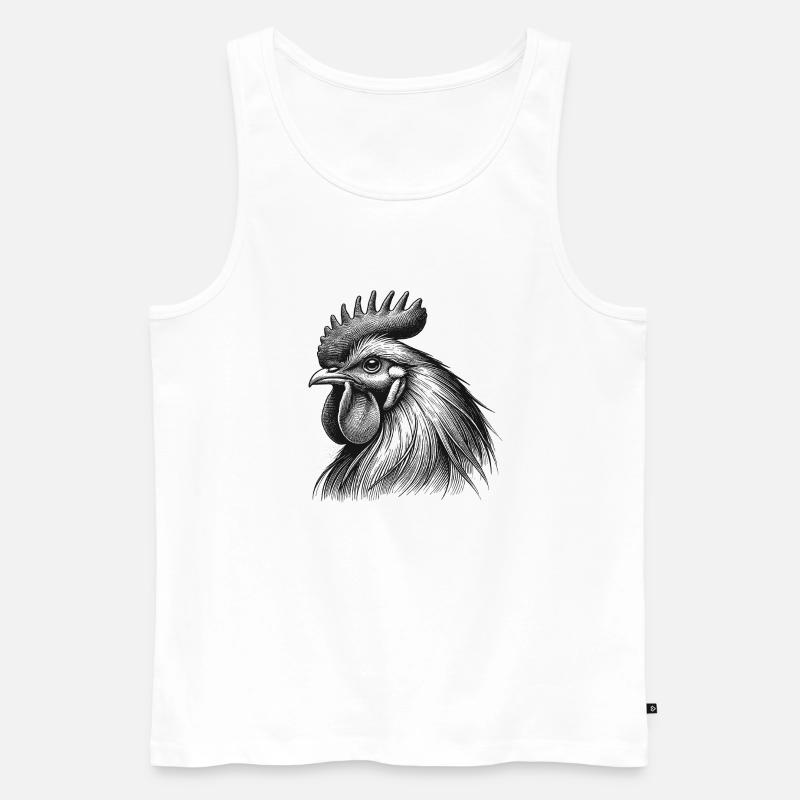 Hahn - Männer Premium Bio Tank Top - Weiß