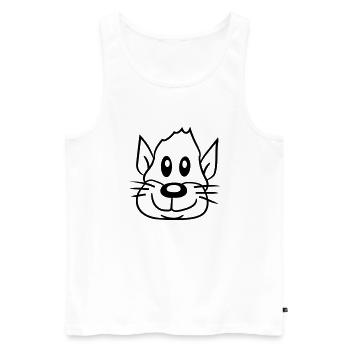 Visage de chien Petit Tête d’animal de compagnie Mignon - Débardeur bio Premium Homme - blanc - Devant - Michal (187cm)