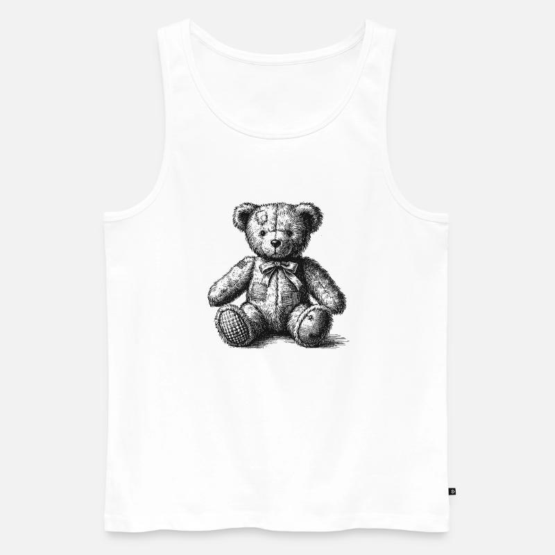 Teddybär - Männer Premium Bio Tank Top - Weiß