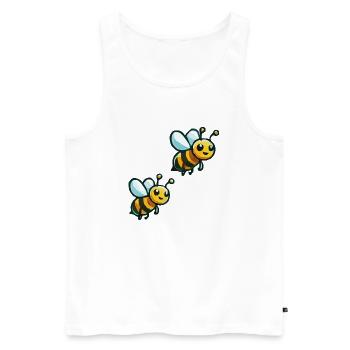 Bee Cartoon 2 - Men's Premium Organic Tank Top - white - Front - Michal (187cm)