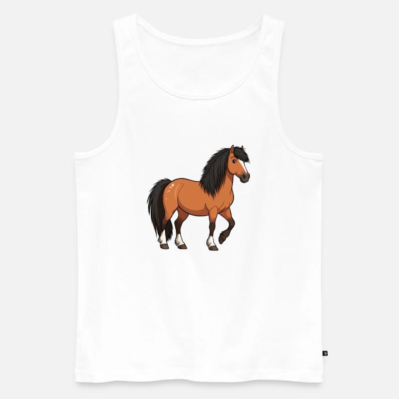 Isländische Ponyrolle - Männer Premium Bio Tank Top - Weiß