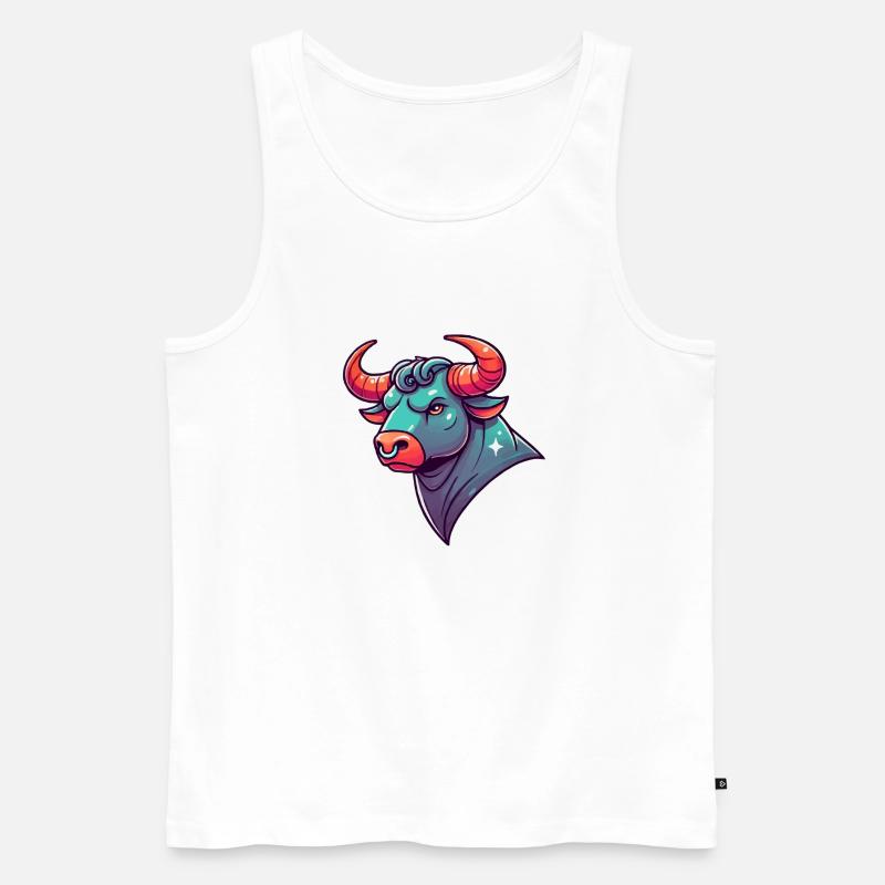 stier cartoon - Männer Premium Bio Tank Top - Weiß