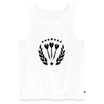 darts - Männer Premium Bio Tank Top - Weiß - Vorne - Michal (187cm)