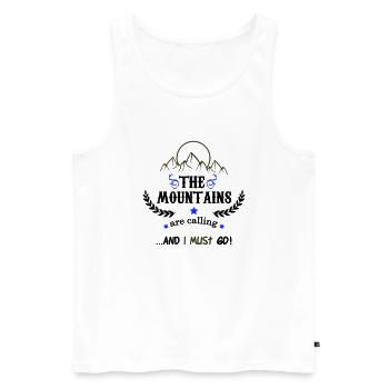 the mountains are calling 02 - Men's Premium Organic Tank Top - white - Front - AI Model Male 178 light (178cm)